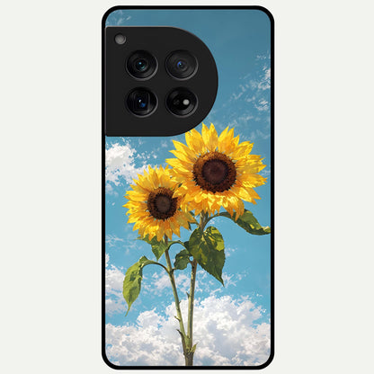 Sunlit Daisy Glow Glass Case For OnePlus 12 back cover – full design glossy printed glass finish