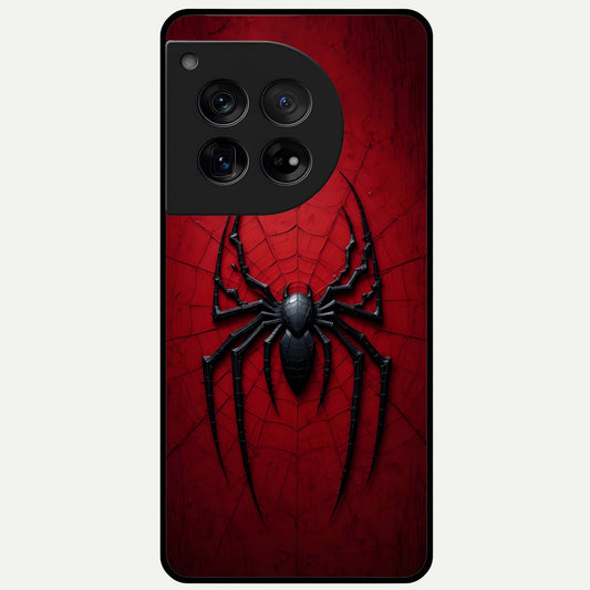 Superhero Web Emblem Glass Case For OnePlus 12 back cover – full design glossy printed glass finish