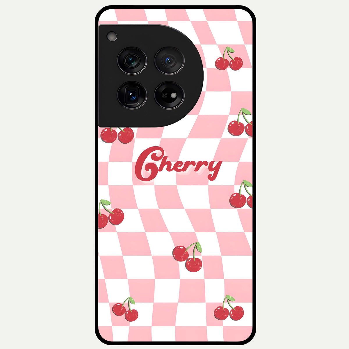  Sweet Cherry Vibes Glass Case For OnePlus 12 back cover – full design glossy printed glass finish