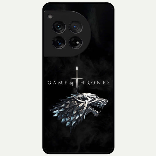  Throne Wolf Legacy Glass Case For OnePlus 12 back cover – full design glossy printed glass finish