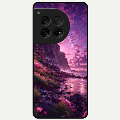  Twilight Blossom Coast Glass Case For OnePlus 12 back cover – full design glossy printed glass finish