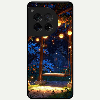  Twilight Garden Swing Glass Case For OnePlus 12 back cover – full design glossy printed glass finish