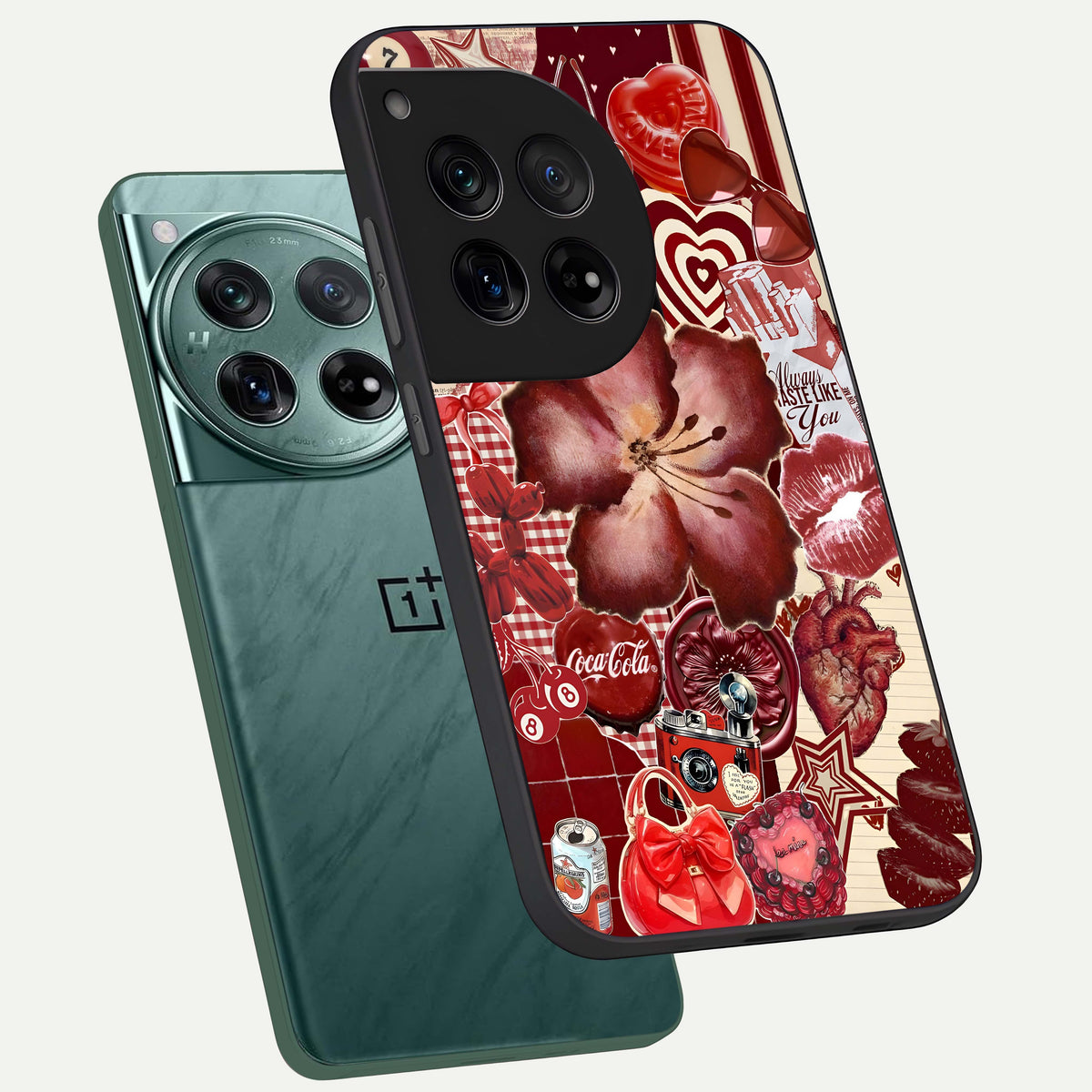  Aesthetic Little Freak phone case For OnePlus 12 showing premium glass back cover with detailed artwork