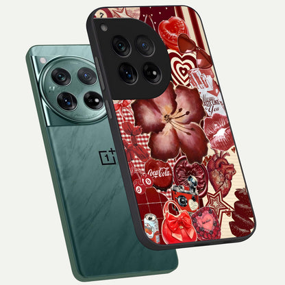  Aesthetic Little Freak phone case For OnePlus 12 showing premium glass back cover with detailed artwork
