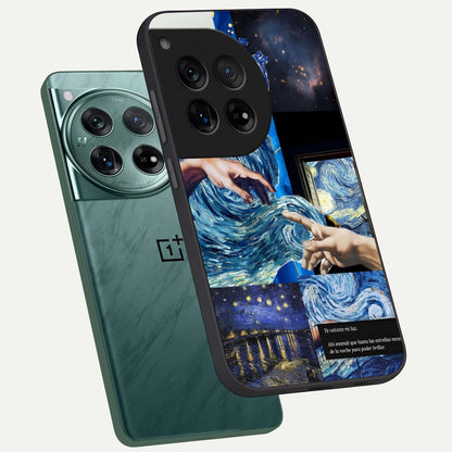  Aesthetic Vando Hands phone case For OnePlus 12 showing premium glass back cover with detailed artwork
