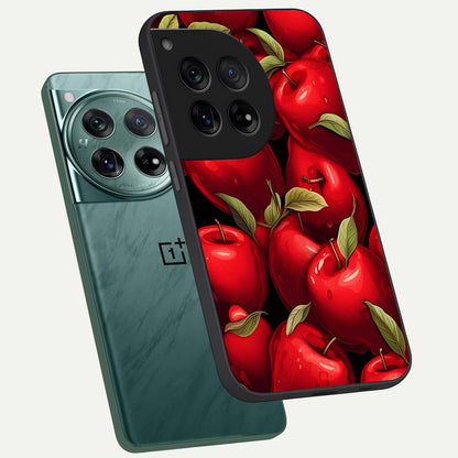  Apple Pattern phone case For OnePlus 12 showing premium glass back cover with detailed artwork