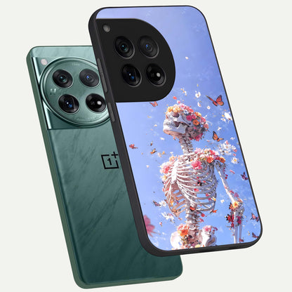  Bloom Beyond Bones phone case For OnePlus 12 showing premium glass back cover with detailed artwork