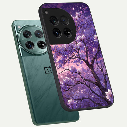  Blossom Tree phone case For OnePlus 12 showing premium glass back cover with detailed artwork