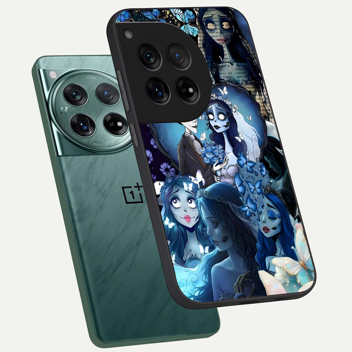  Butterfly Ghost Soul phone case For OnePlus 12 showing premium glass back cover with detailed artwork