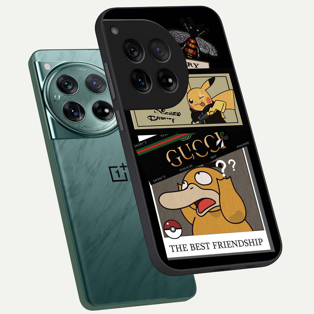  Cartoon Brand Play Mashup phone case For OnePlus 12 showing premium glass back cover with detailed artwork