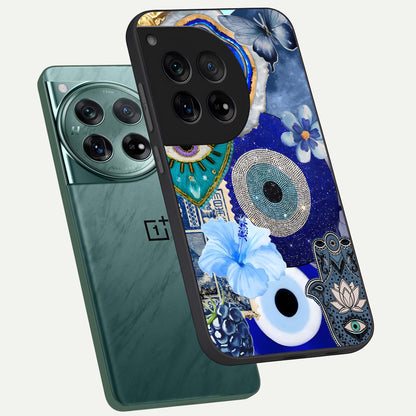  Celestial Blue Vision phone case For OnePlus 12 showing premium glass back cover with detailed artwork