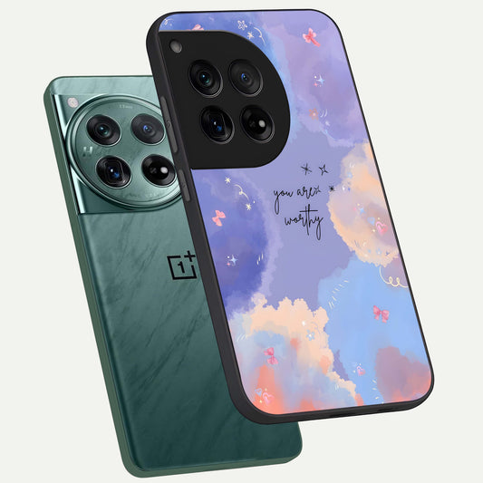  Celestial Cloud Magic phone case For OnePlus 12 showing premium glass back cover with detailed artwork