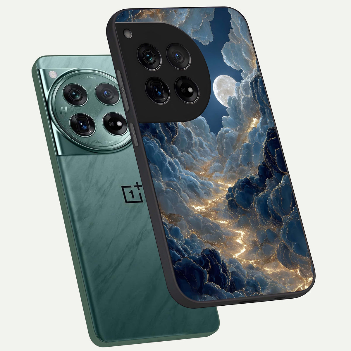  Celestial Cloud Road phone case For OnePlus 12 showing premium glass back cover with detailed artwork
