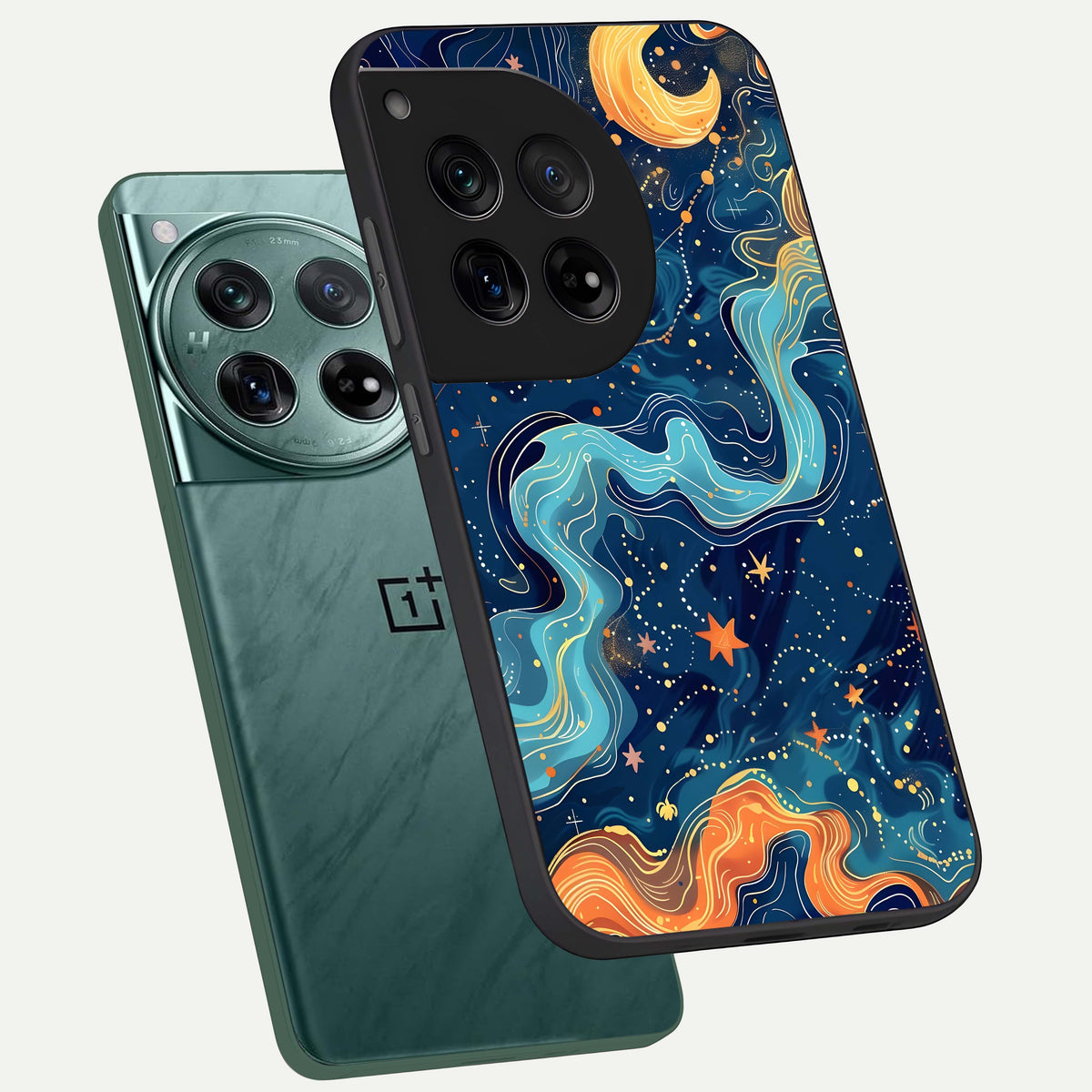  Celestial Dream Flow phone case For OnePlus 12 showing premium glass back cover with detailed artwork