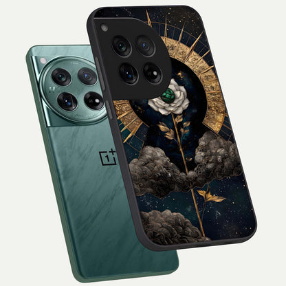  Celestial Lotus Morang phone case For OnePlus 12 showing premium glass back cover with detailed artwork