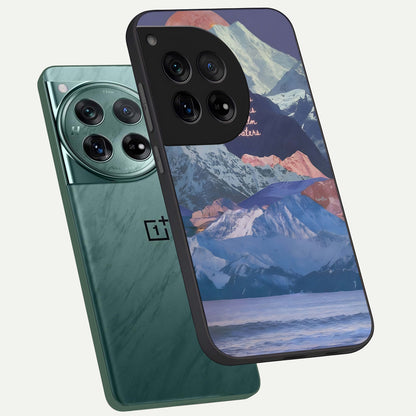  Celestial Mountain Calm phone case For OnePlus 12 showing premium glass back cover with detailed artwork