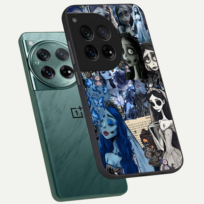  Corpse Bride Posters phone case For OnePlus 12 showing premium glass back cover with detailed artwork