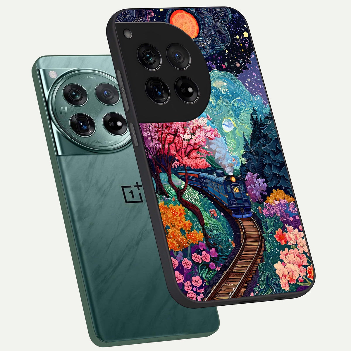  Digital Art phone case For OnePlus 12 showing premium glass back cover with detailed artwork