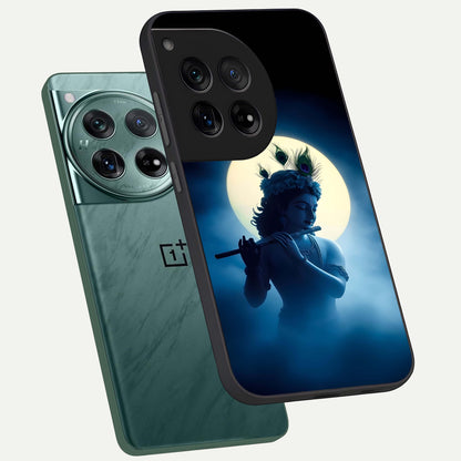  Divine Moon Flute phone case For OnePlus 12 showing premium glass back cover with detailed artwork