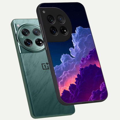  Dreamy Cloud Skies phone case For OnePlus 12 showing premium glass back cover with detailed artwork