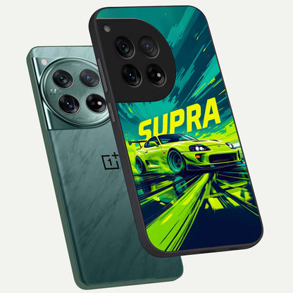  Electric Supra Thunder phone case For OnePlus 12 showing premium glass back cover with detailed artwork