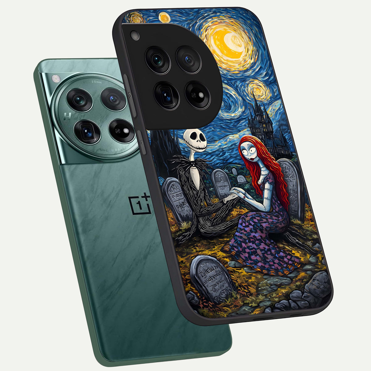  Eternal Night Love phone case For OnePlus 12 showing premium glass back cover with detailed artwork