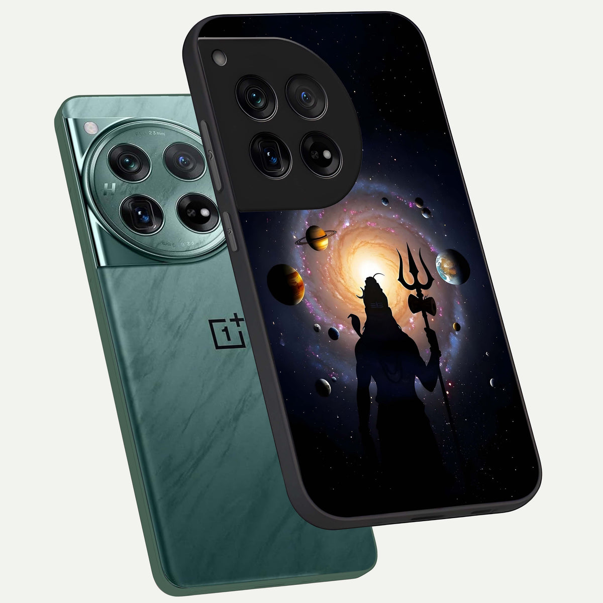  Galactic Shiva Vision phone case For OnePlus 12 showing premium glass back cover with detailed artwork