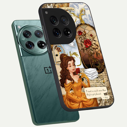  Golden Dream Belle phone case For OnePlus 12 showing premium glass back cover with detailed artwork
