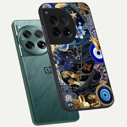  Golden Moon Magic phone case For OnePlus 12 showing premium glass back cover with detailed artwork