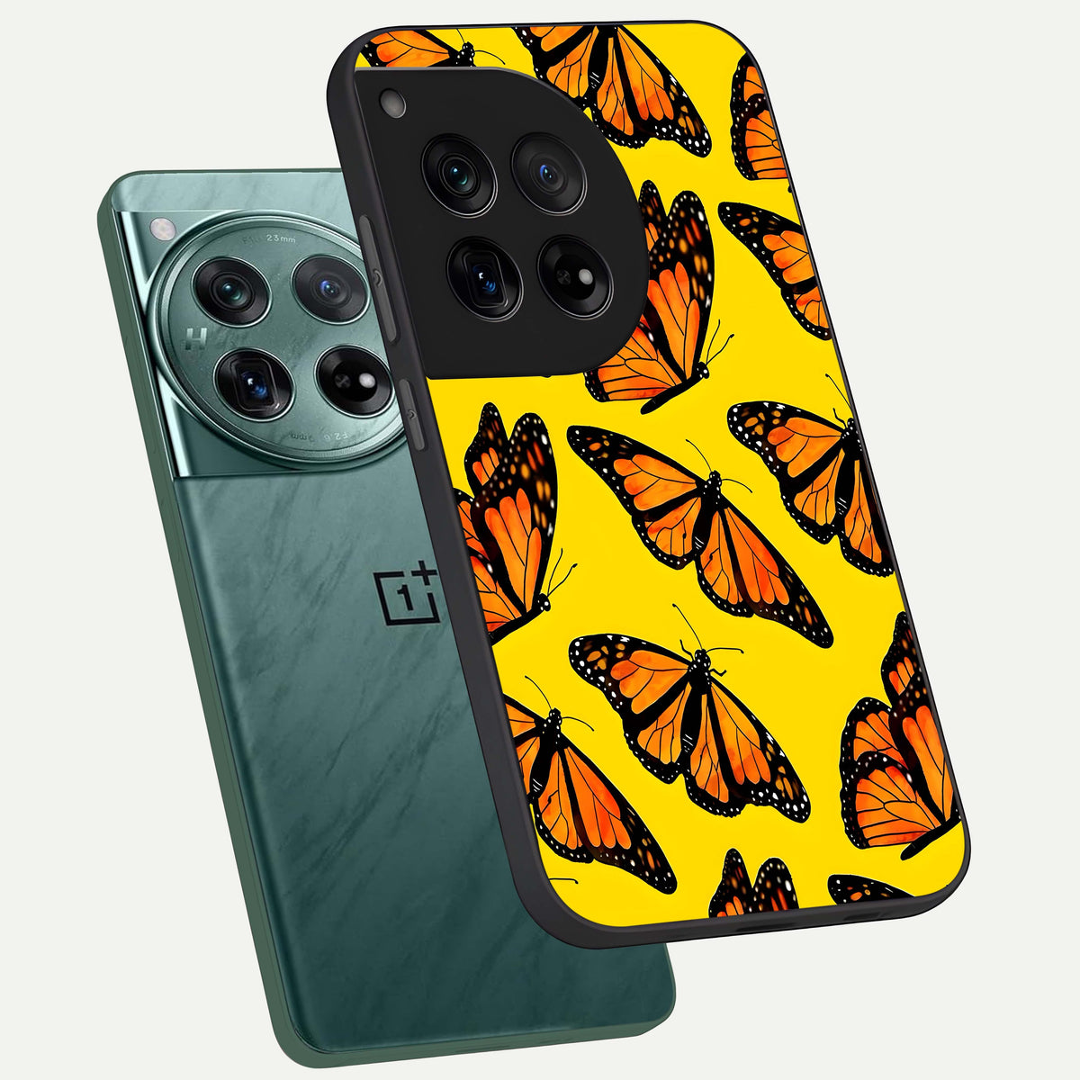  Golden Wing Flight phone case For OnePlus 12 showing premium glass back cover with detailed artwork