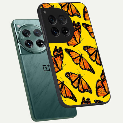  Golden Wing Flight phone case For OnePlus 12 showing premium glass back cover with detailed artwork