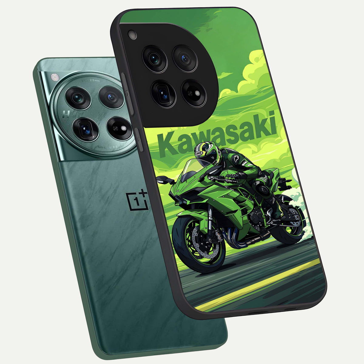  Greenery Sky phone case For OnePlus 12 showing premium glass back cover with detailed artwork