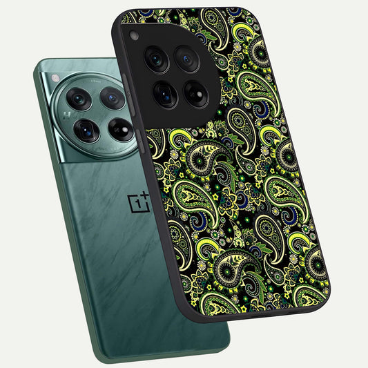  Green Lemon phone case For OnePlus 12 showing premium glass back cover with detailed artwork