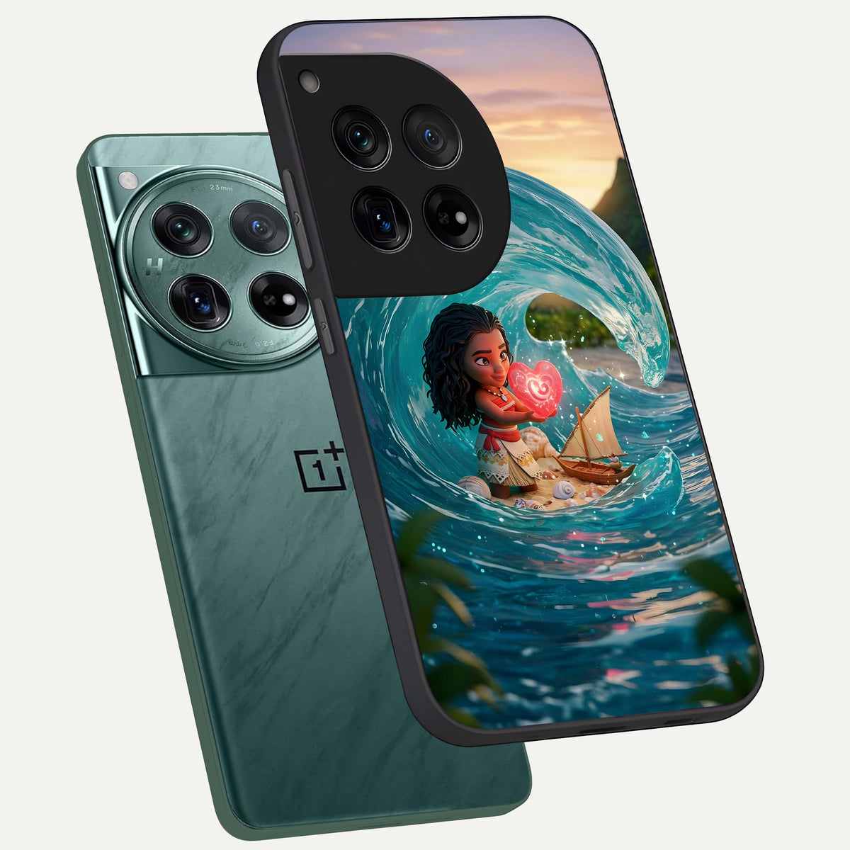  Heart of Ocean phone case For OnePlus 12 showing premium glass back cover with detailed artwork