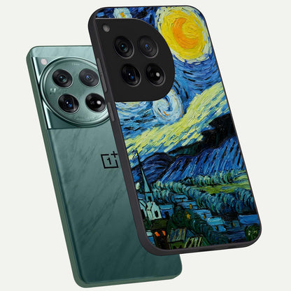  Inspired Van Gogh Art phone case For OnePlus 12 showing premium glass back cover with detailed artwork
