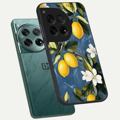  Lemon Dream Garden phone case For OnePlus 12 showing premium glass back cover with detailed artwork