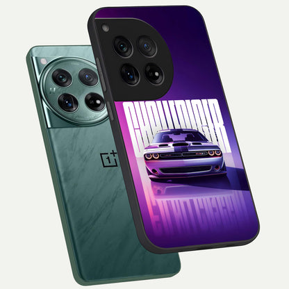  Midnight Muscle Ride phone case For OnePlus 12 showing premium glass back cover with detailed artwork