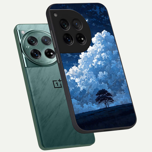  Midnight Sky Serenity phone case For OnePlus 12 showing premium glass back cover with detailed artwork