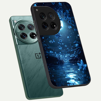  Moonlight Petal Dream phone case For OnePlus 12 showing premium glass back cover with detailed artwork