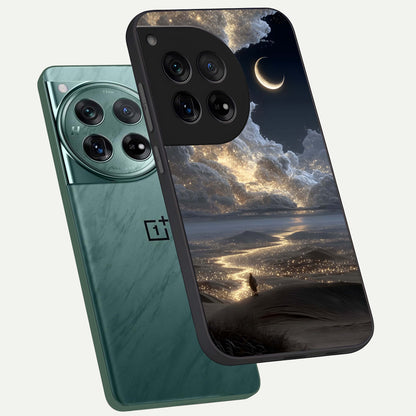  Moonlight Spark Path phone case For OnePlus 12 showing premium glass back cover with detailed artwork