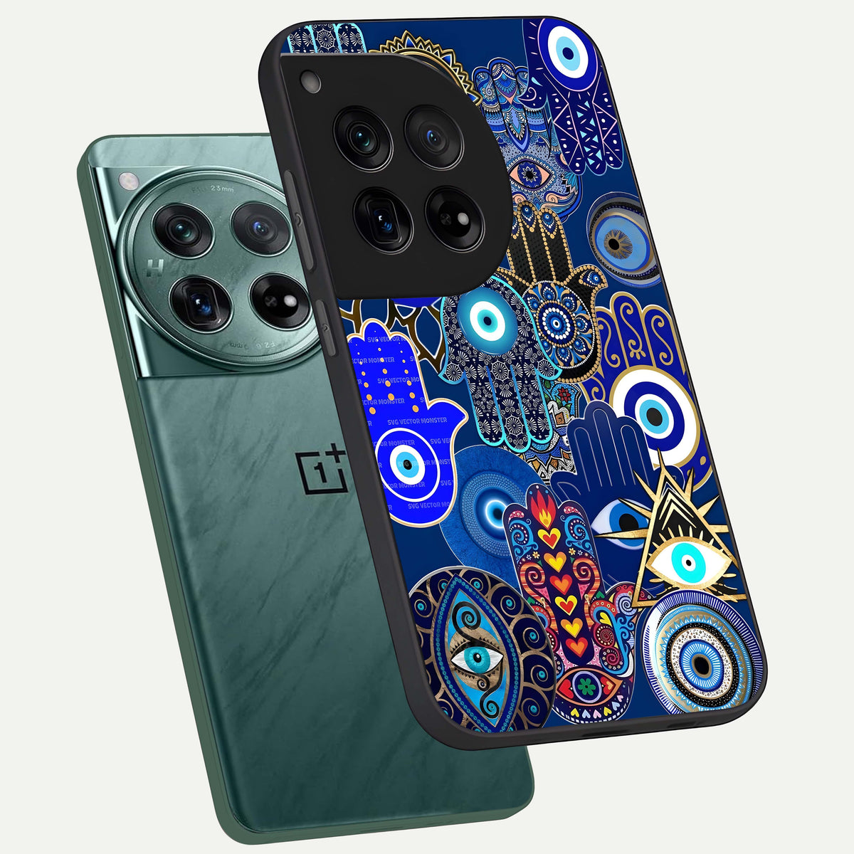  Mystic Palm Guard phone case For OnePlus 12 showing premium glass back cover with detailed artwork