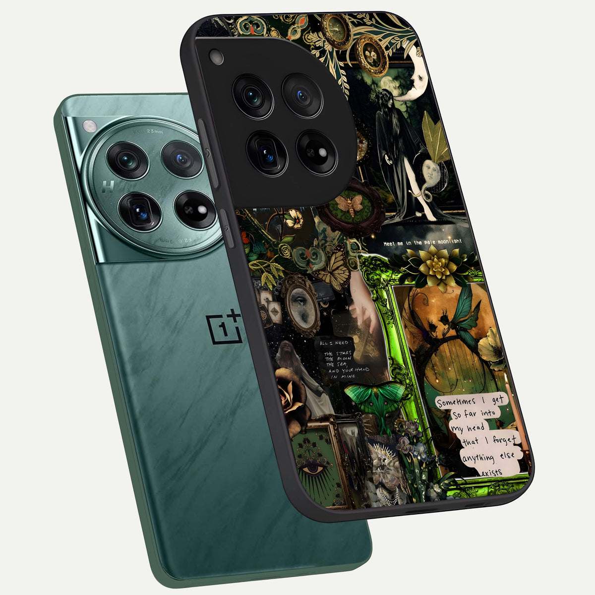  Mystic Woods Secret phone case For OnePlus 12 showing premium glass back cover with detailed artwork