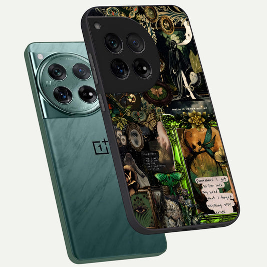  Mystic Woods Secret phone case For OnePlus 12 showing premium glass back cover with detailed artwork