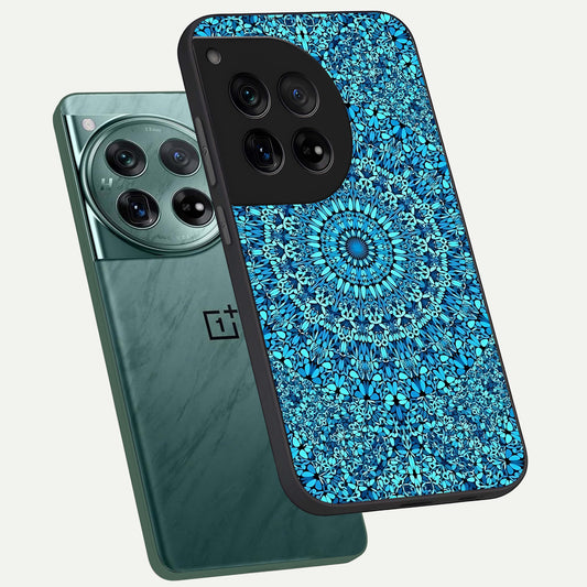  Ocean Bloom Mandala phone case For OnePlus 12 showing premium glass back cover with detailed artwork