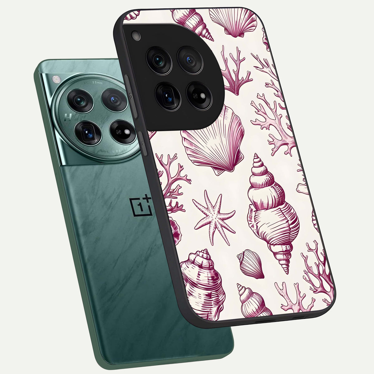  Pink Power Sparks phone case For OnePlus 12 showing premium glass back cover with detailed artwork