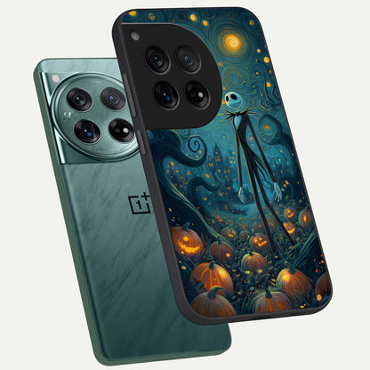  Pumpkin Moonlight Tale phone case For OnePlus 12 showing premium glass back cover with detailed artwork