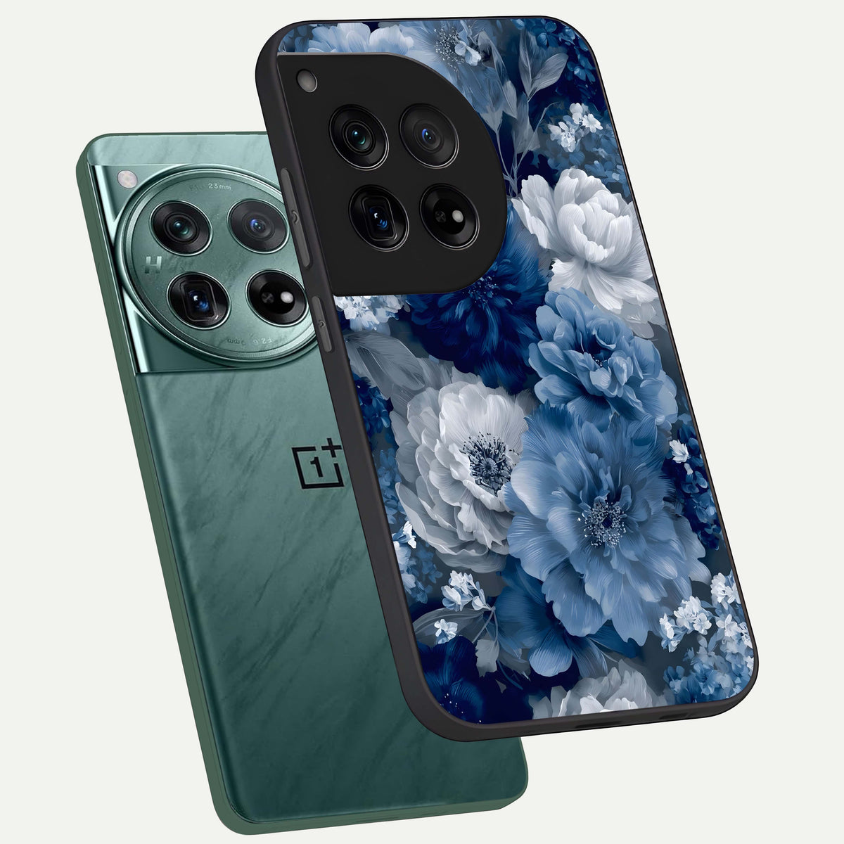  Royal Bloom Garden phone case For OnePlus 12 showing premium glass back cover with detailed artwork