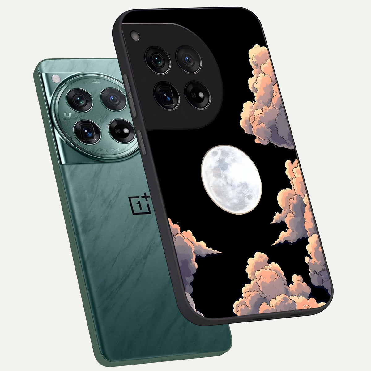  Shade Cloud Moon phone case For OnePlus 12 showing premium glass back cover with detailed artwork