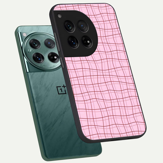  Soft Grid Bliss phone case For OnePlus 12 showing premium glass back cover with detailed artwork