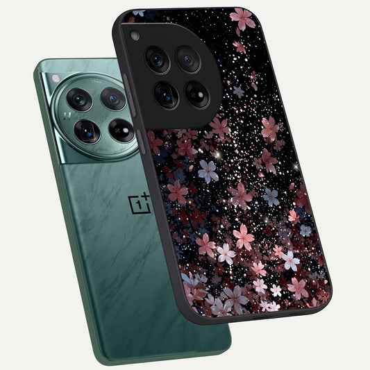  Starlit Flower Dreams phone case For OnePlus 12 showing premium glass back cover with detailed artwork